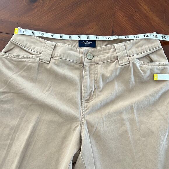 Sonoma Petite 10P Tan Khaki Casual Pants Woman Twill - Picture 7 of 10
